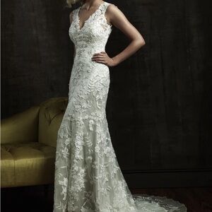 Lace, low back wedding gown